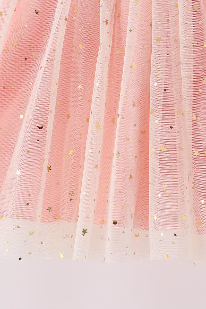 Pink gingerbread sequin tulle dress