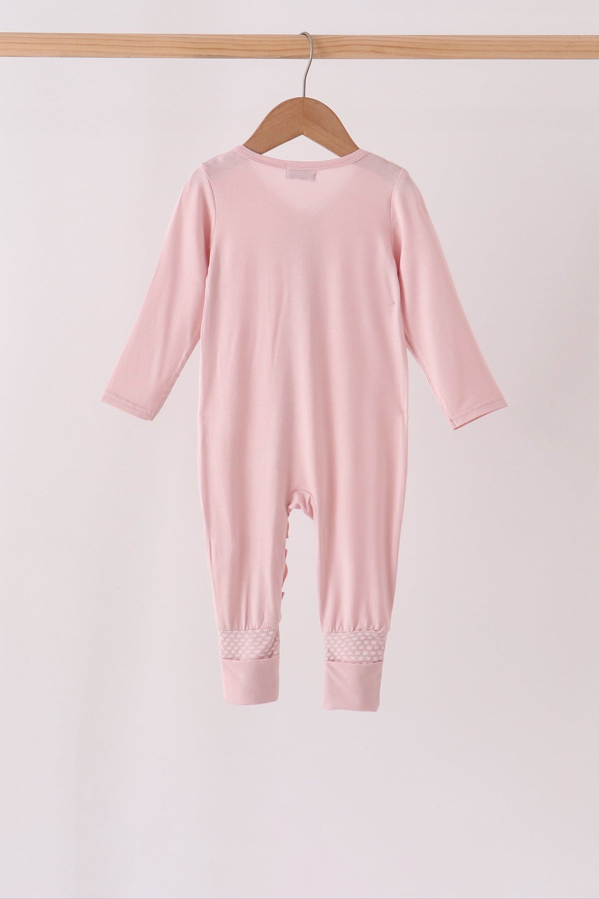 Pink ruffle zipper bamboo anti-slip romper – view 6