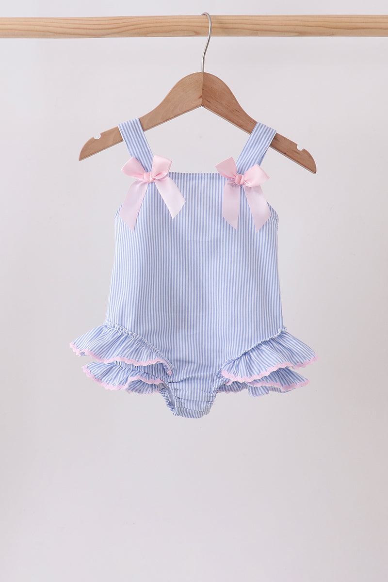 Blue Stripe One-Piece Swimsuit