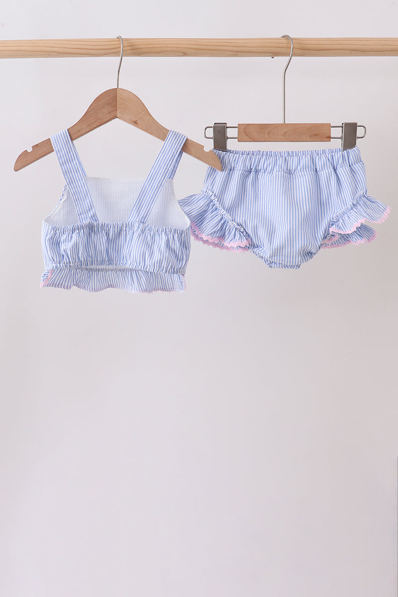 Blue Stripe 2pc Swimsuit