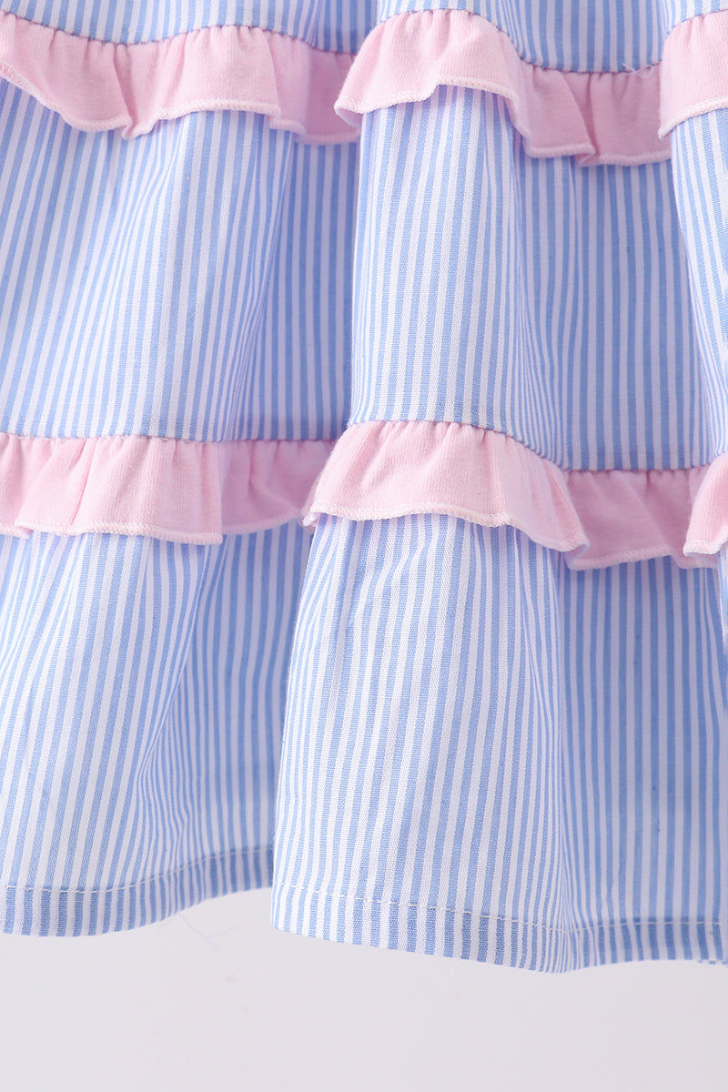 Blue Stripe Smocked Mom Dress