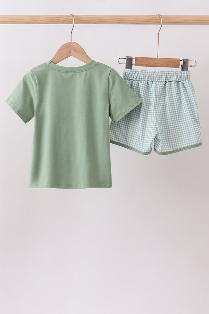 Sage Gingham Knit Set