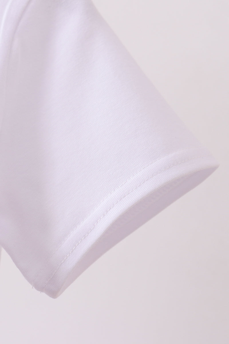 White Animal Embroidered Knit Top