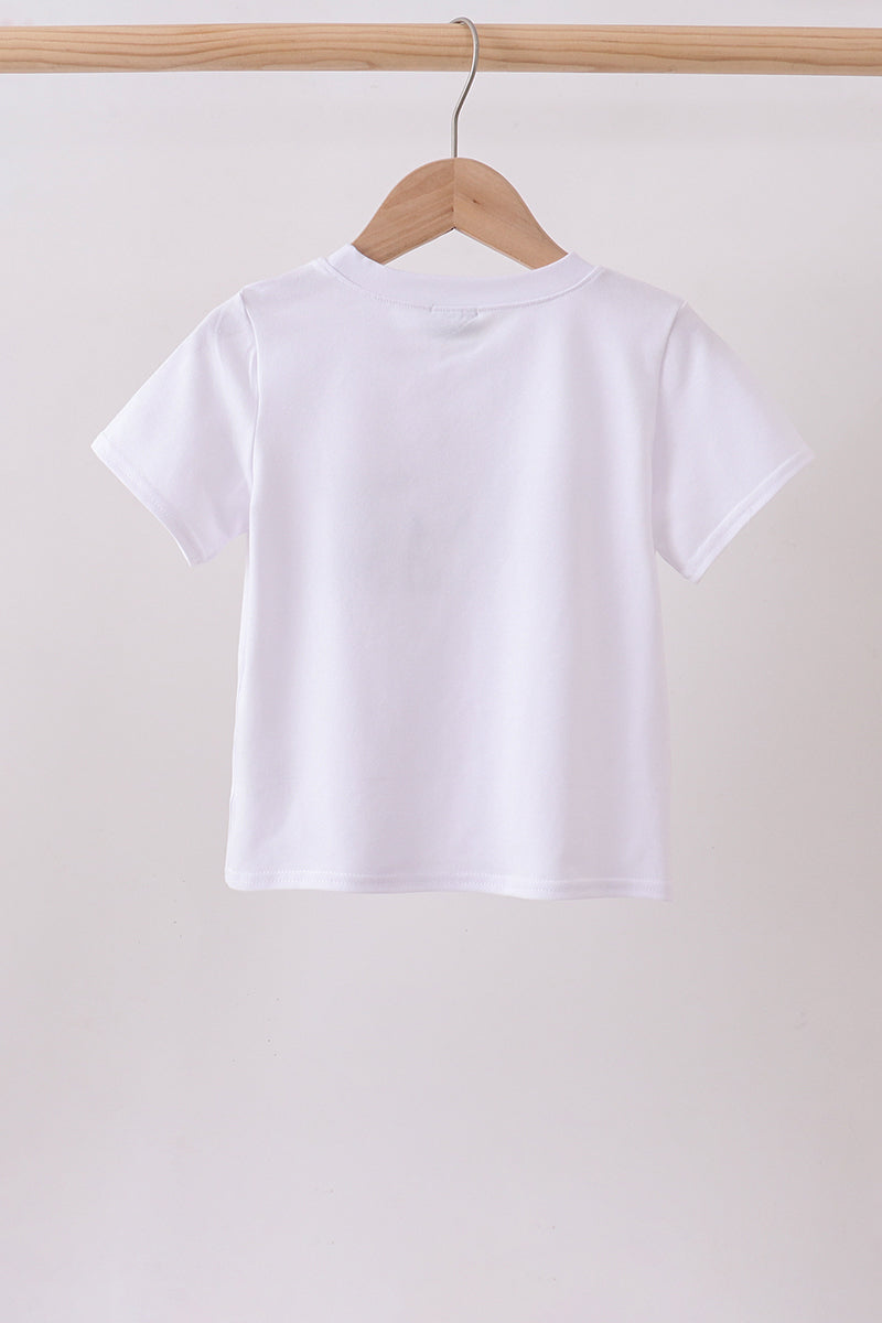 White Animal Embroidered Knit Top