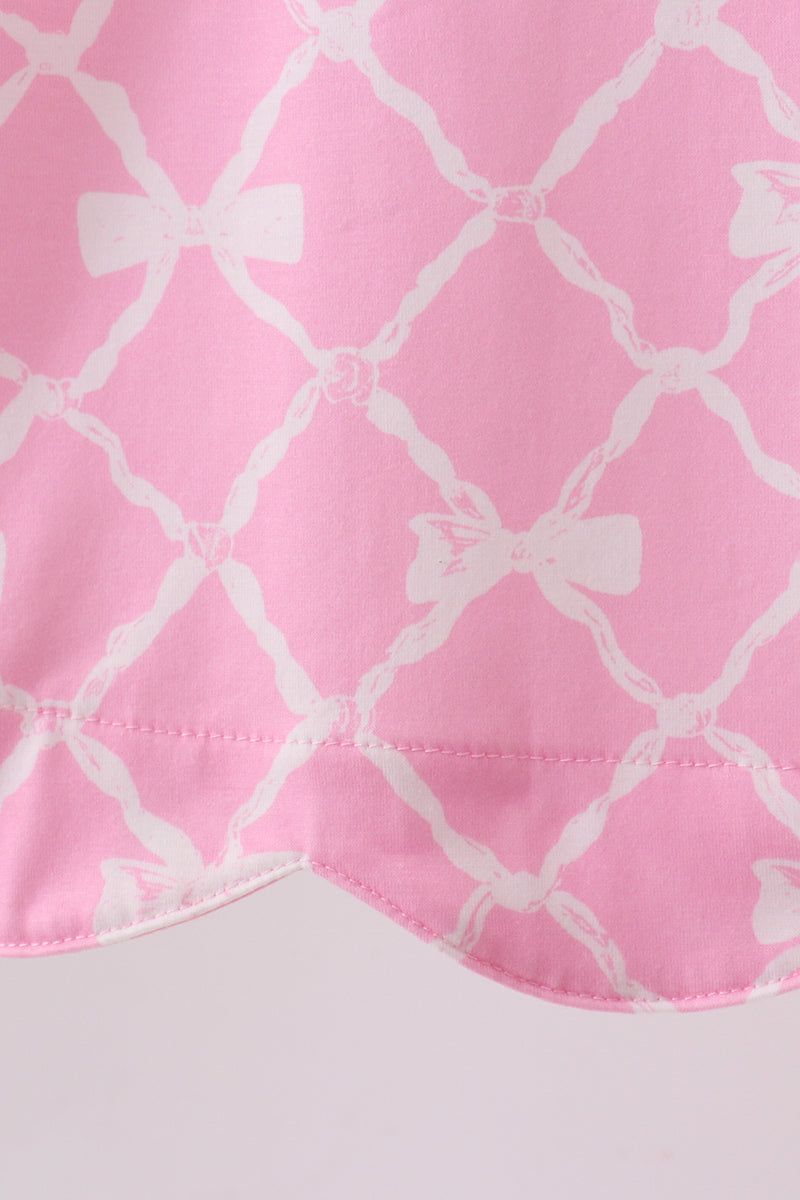 Pink Bow Knit Dress