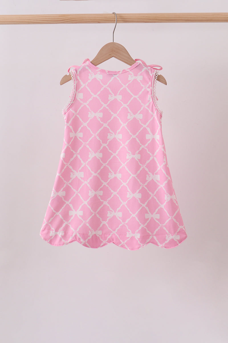Pink Bow Knit Dress