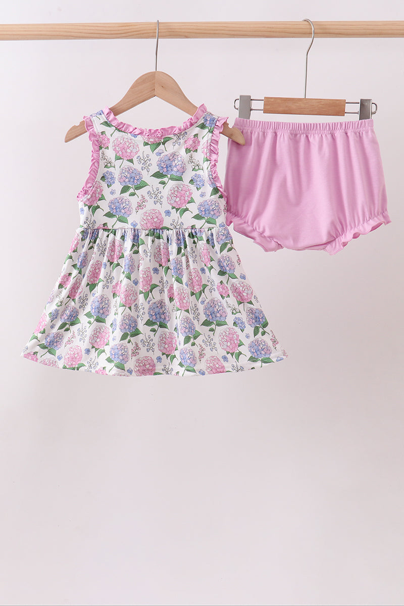 Purple Hydrangea Knit Bloomer Set