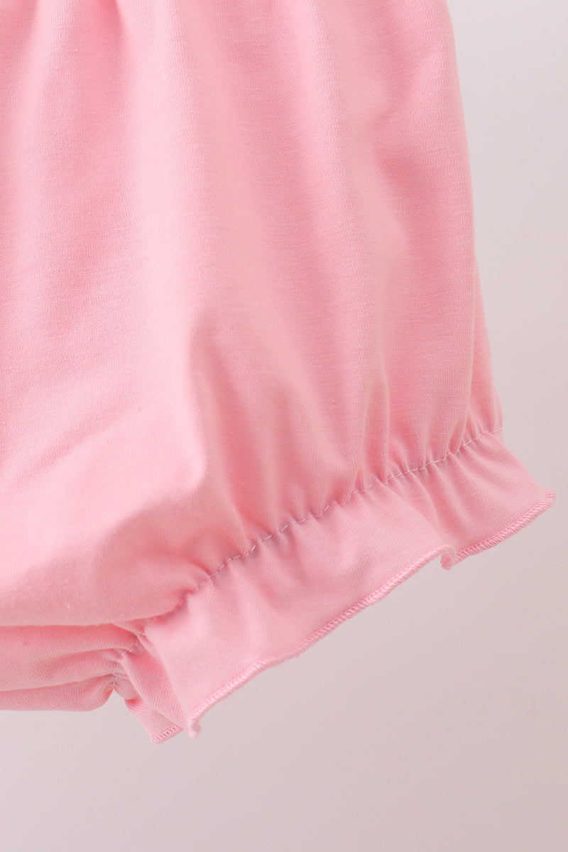Pink Bow Floral Knit Bloomer Set