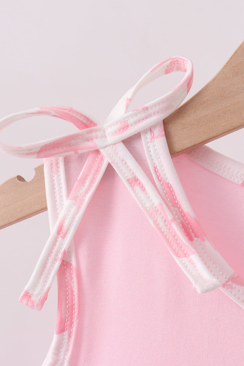 Pink Sailboat Embroidered Knit Set