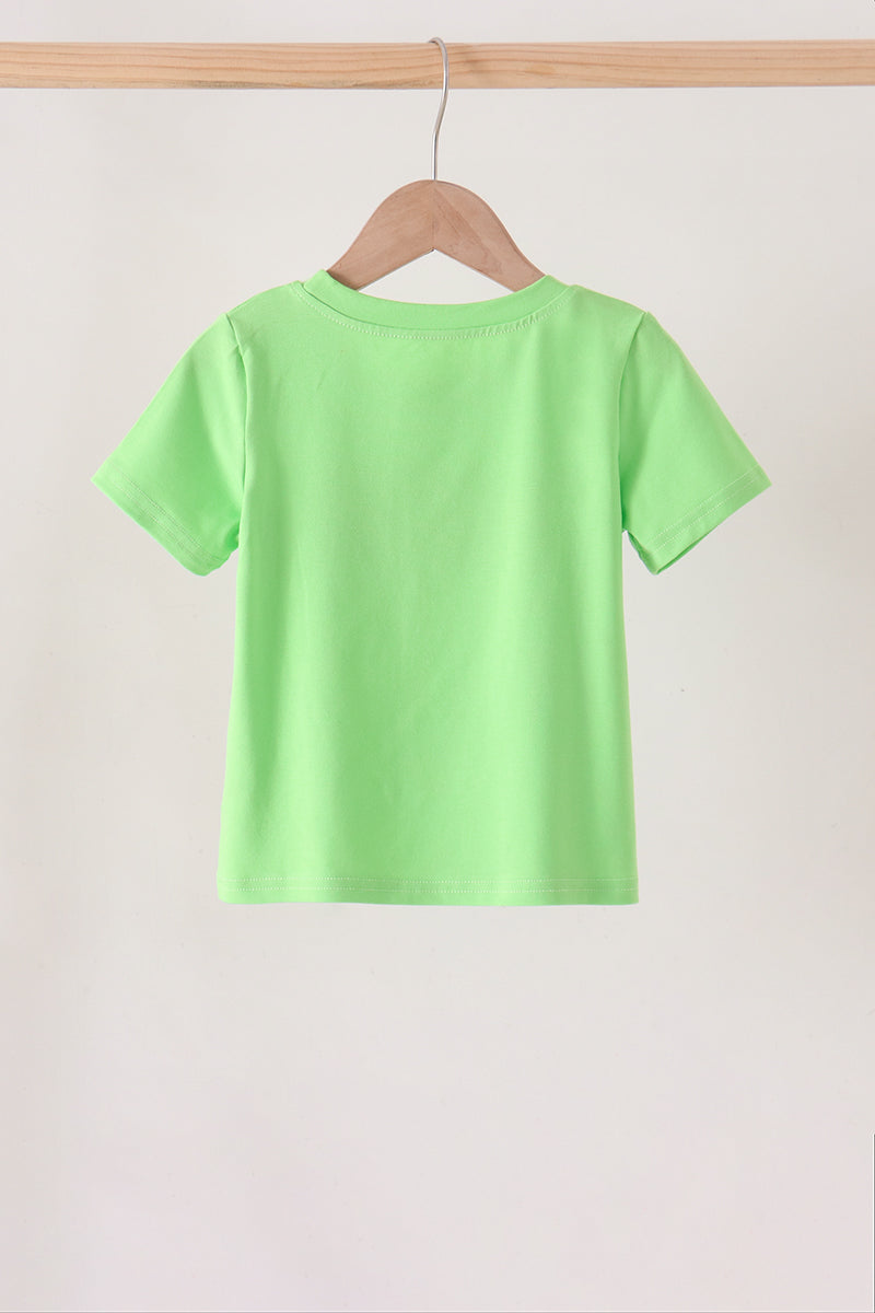 Green car embroidery top