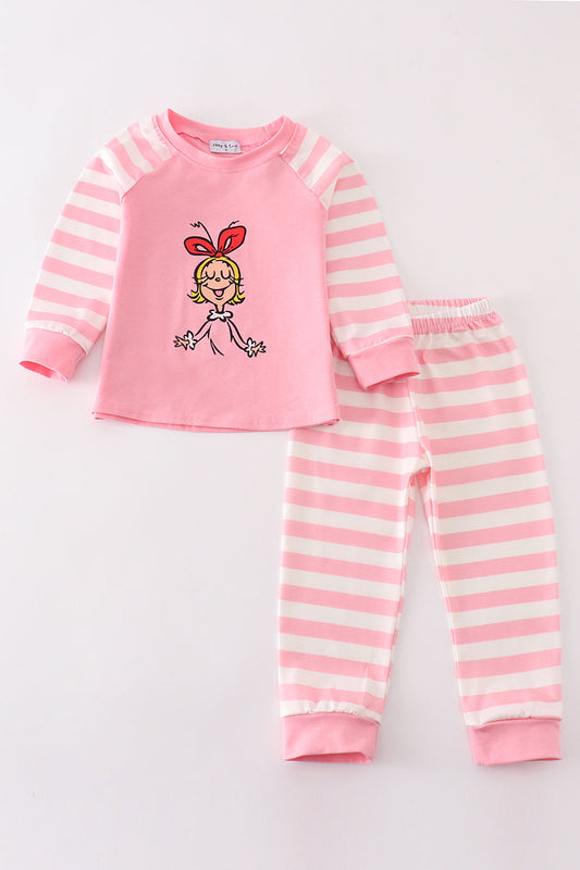 pink stripe girl pajamas set *C*i*n*d*y**L*o*u**W*h*o*