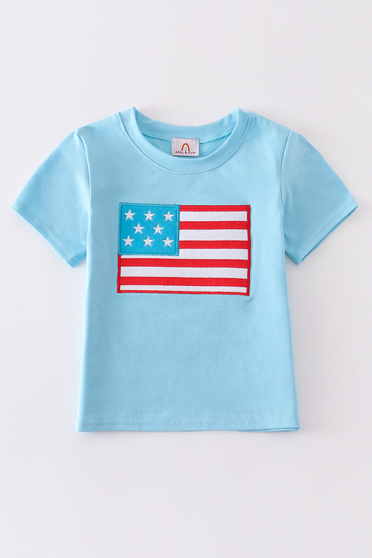 Patriotic flag applique boy top