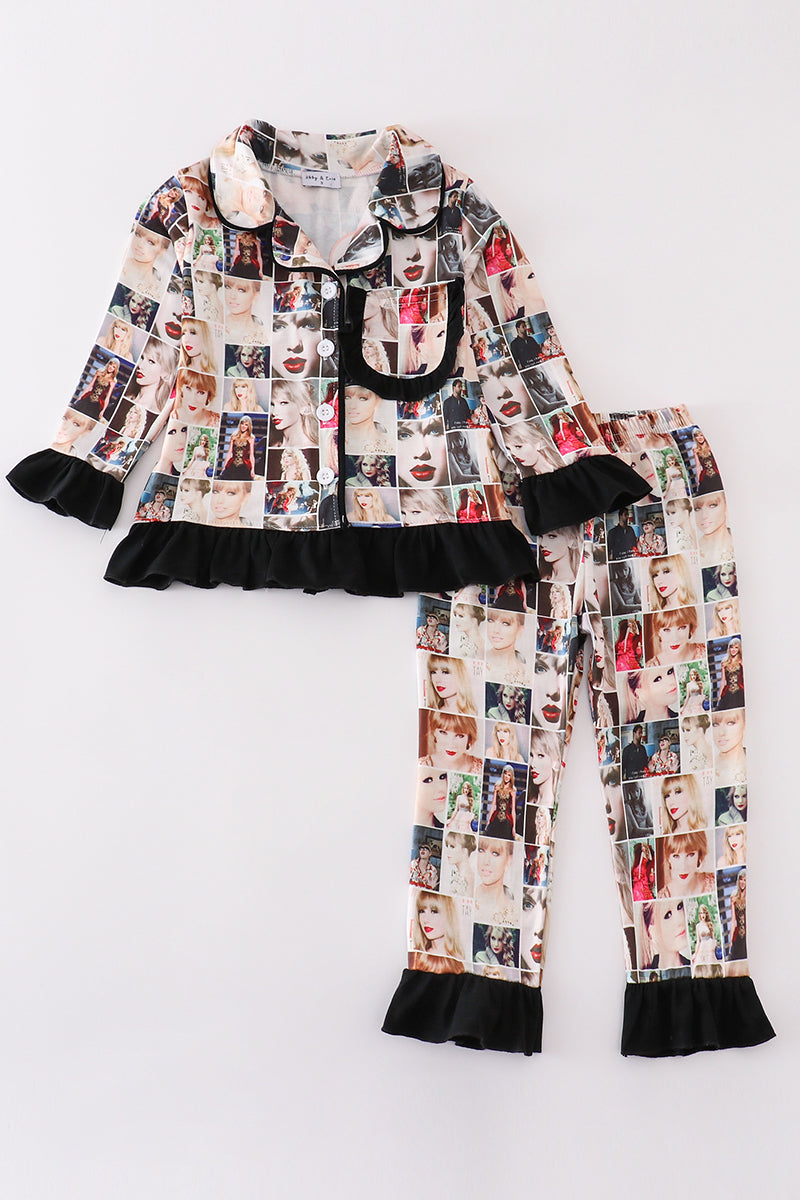 T*a*y*l*o*r**S*w*i*f*t* Black music fan zipper girl pajamas set