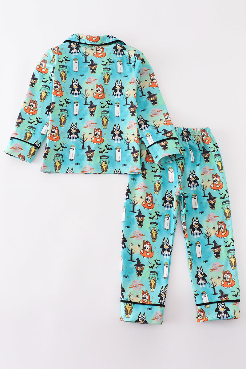 Halloween character print boy pajamas set *B*l*u*e*y*