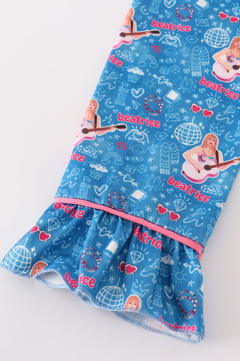 T*a*y*l*o*r**S*w*i*f*t* Blue music fan girl pajamas set