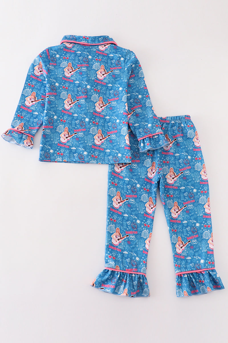 T*a*y*l*o*r**S*w*i*f*t* Blue music fan girl pajamas set