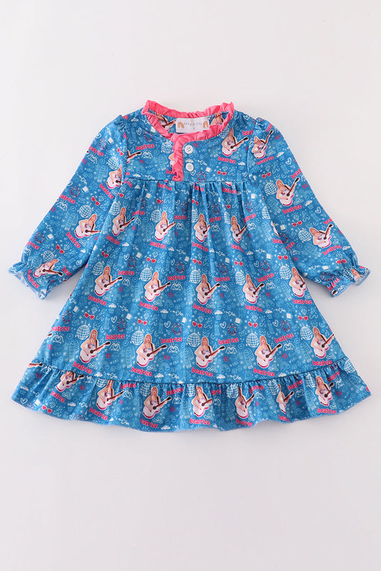 T*a*y*l*o*r**S*w*i*f*t* Blue music fan girl pajamas dress