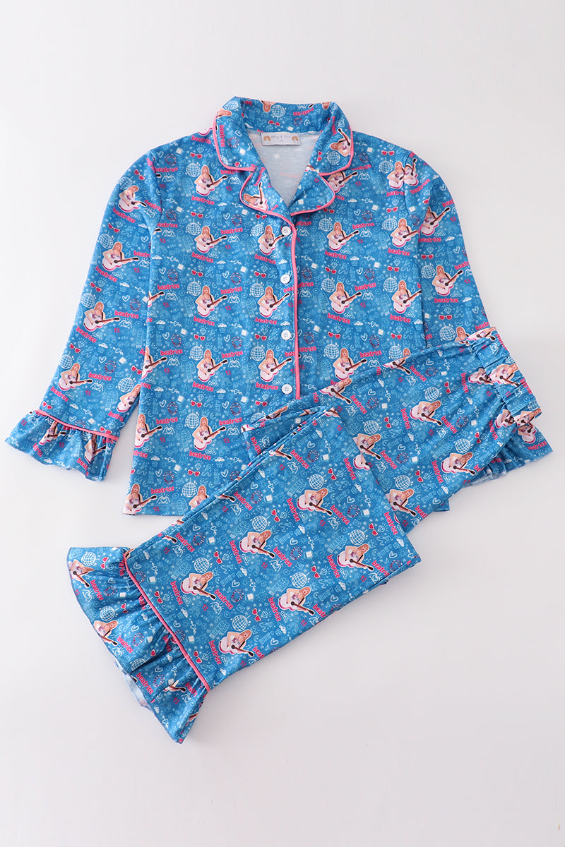 T*a*y*l*o*r**S*w*i*f*t* Blue music fan women pajamas set