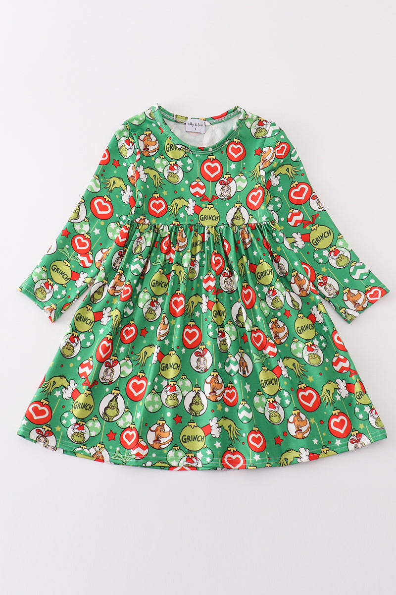 G*r*i*n*c*h* Green girl ruffle dress