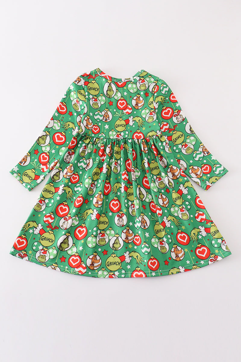 G*r*i*n*c*h* Green girl ruffle dress