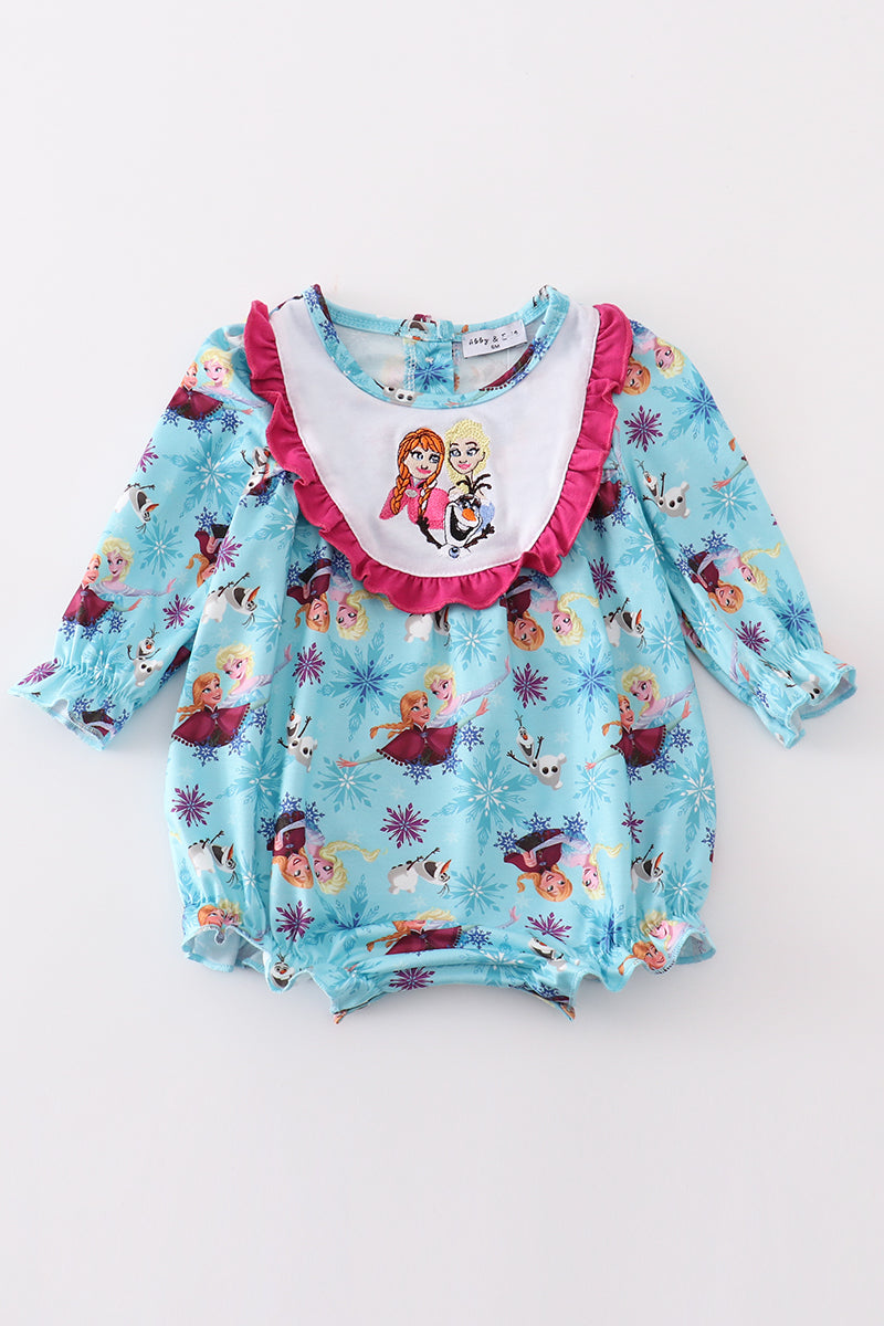 Blue princess embroidery ruffle bubble *F*r*o*z*e*n*