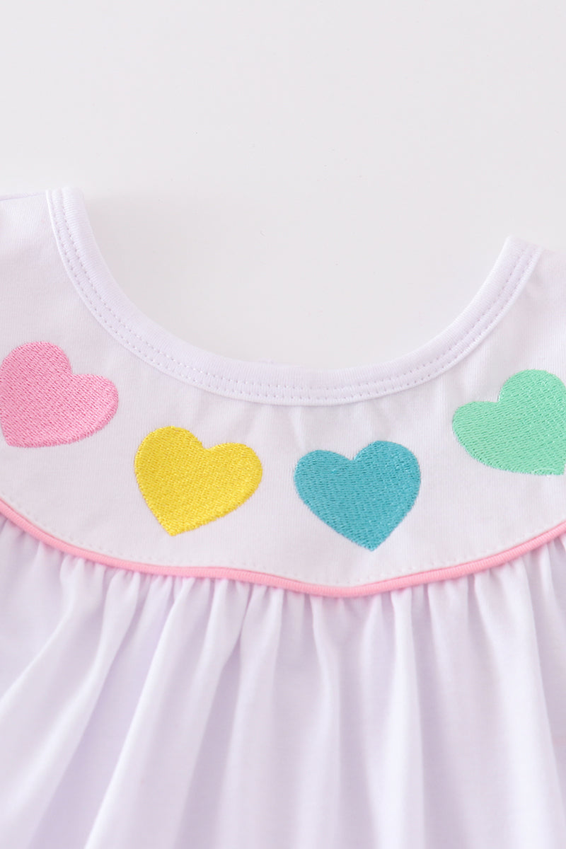 Valentine's day heart embroidery girl dress