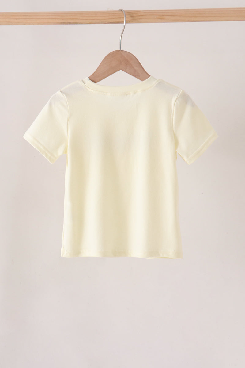 Beige character french knot top