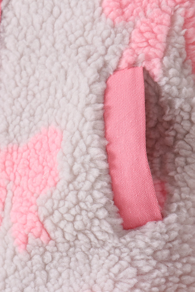 Pink bow fleece jacket