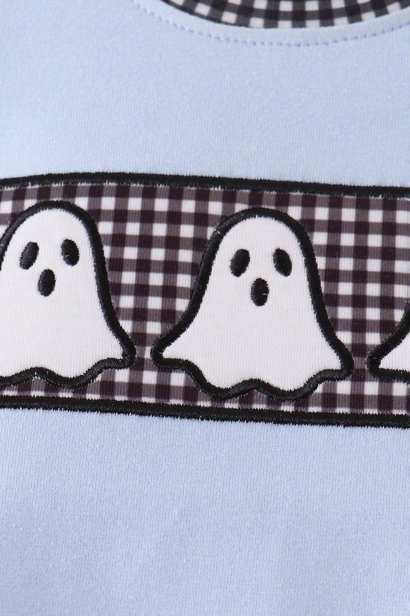 Blue ghost embroidery bubble