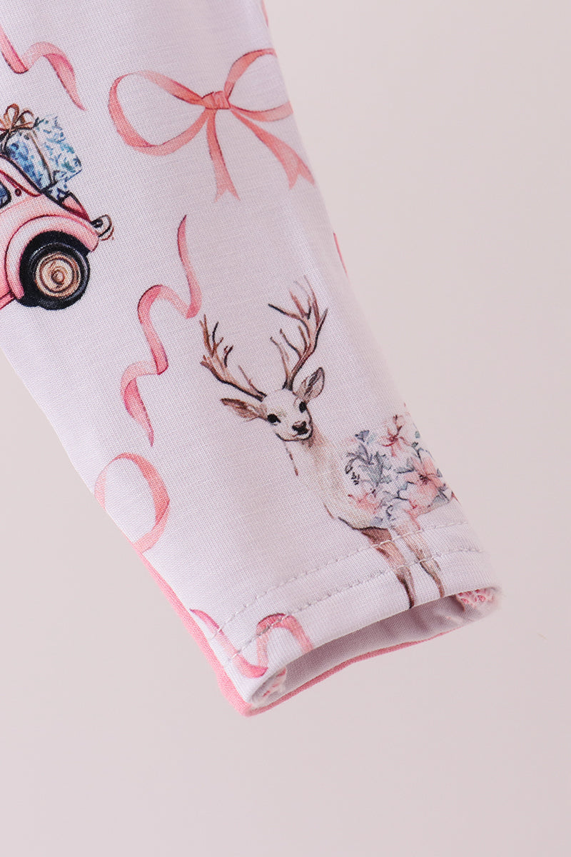 Pink nutcracker bamboo romper