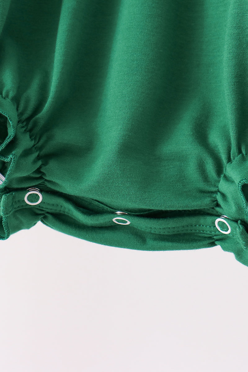 Forest bow smocked ruffle bubble