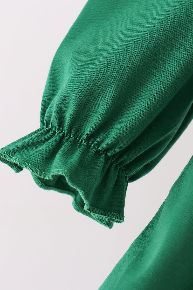 Forest bow smocked ruffle dress