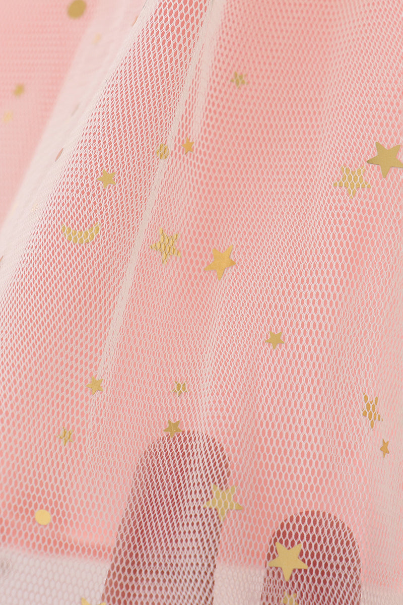 Pink gingerbread sequin tulle dress
