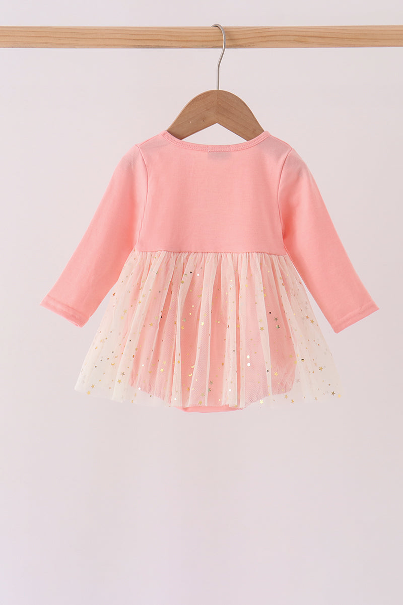 Pink gingerbread sequin tulle bubble