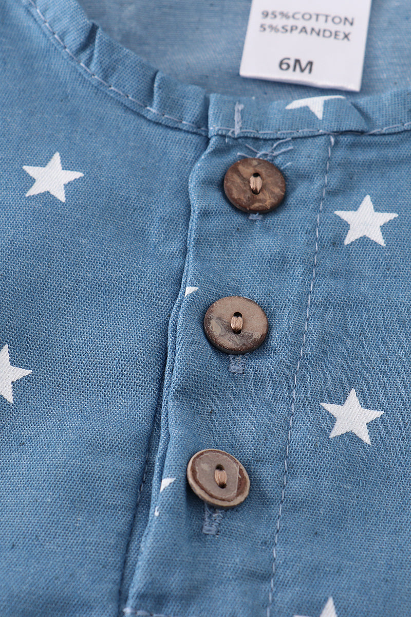 Navy star print boy bubble