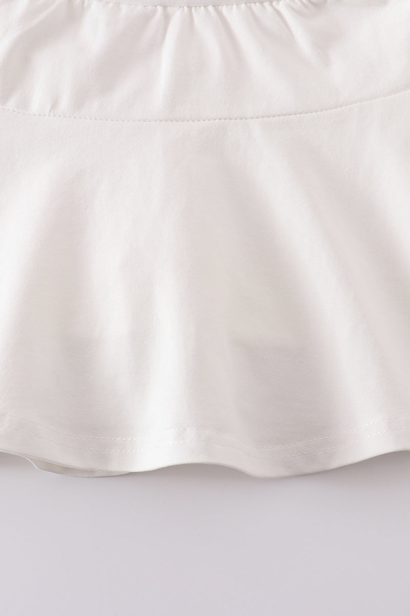 Cream basic skort