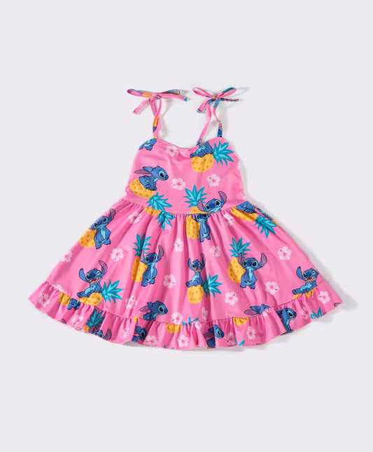 Pink character ruffle dress *S*t*i*c*h