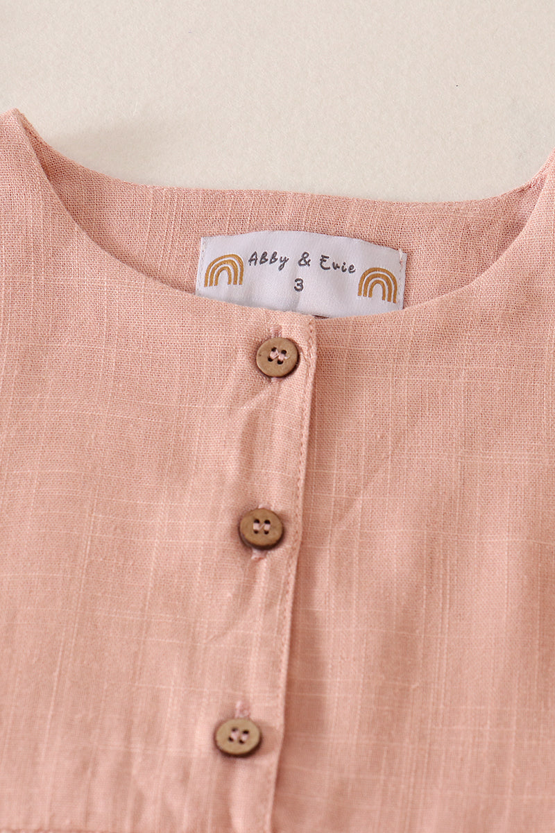 Blush Ruffle Linen Dress