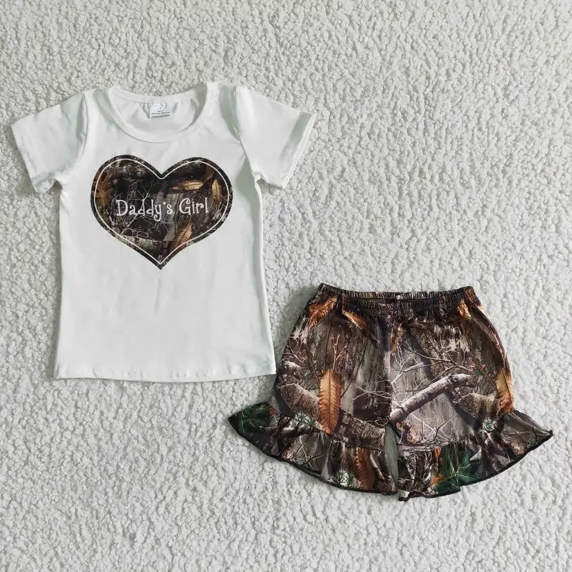 “Daddy’s Girl” Top & Camouflage Shorts