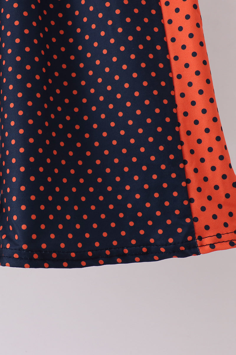 Navy Auburn dot pants set