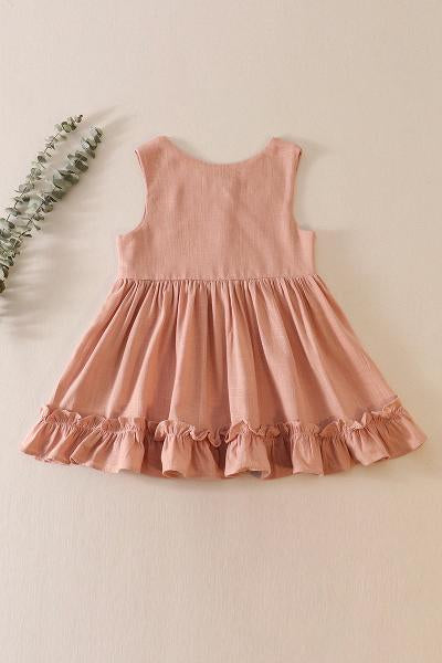 Blush Ruffle Linen Dress