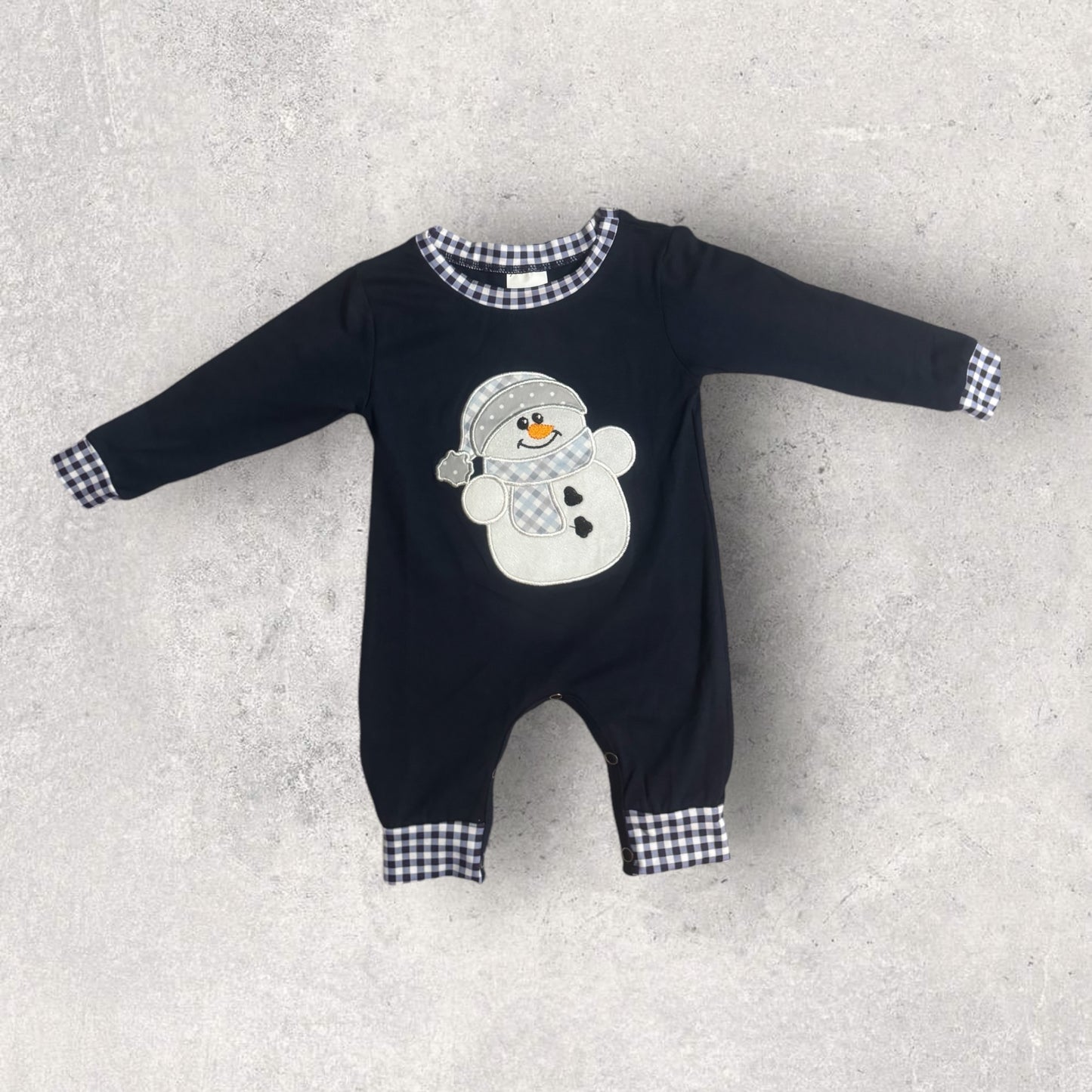 Navy Snowman Romper