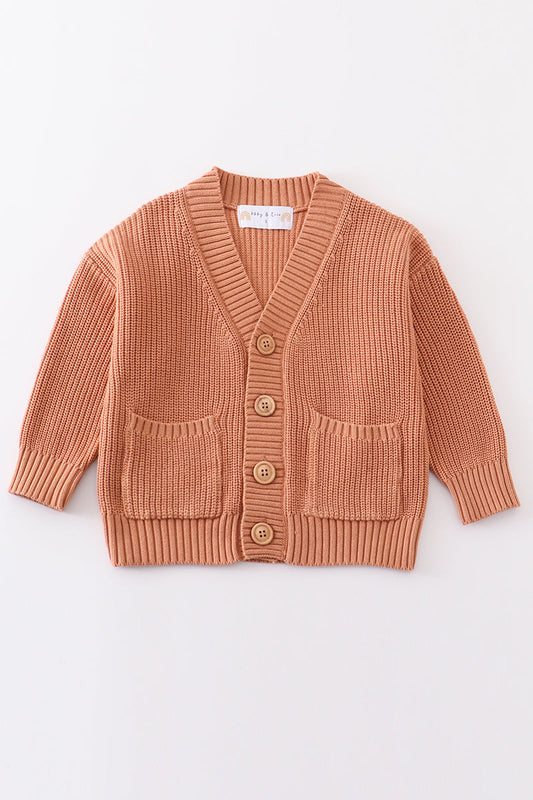 Caramel pocket cardigan sweater