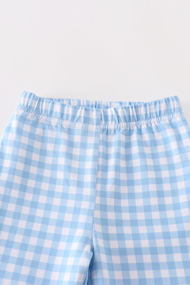 Premium Blue plaid boy pants set