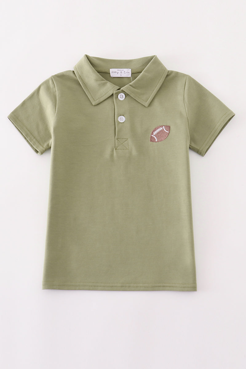 football Premium Sage embroidery boy shirt