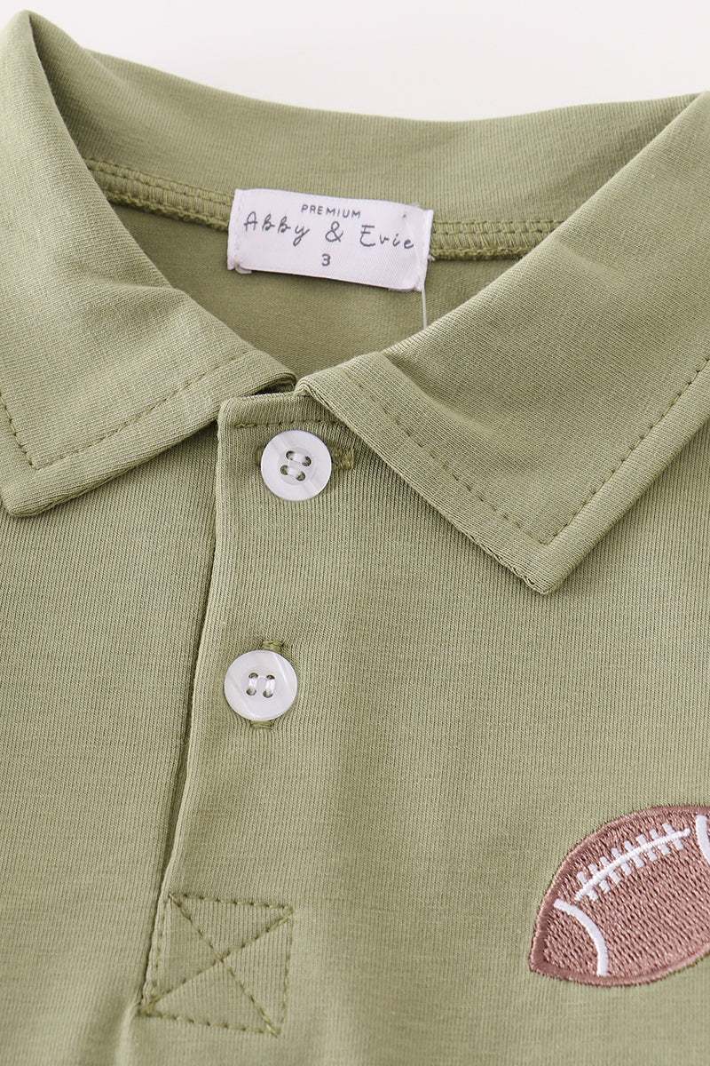 football Premium Sage embroidery boy shirt