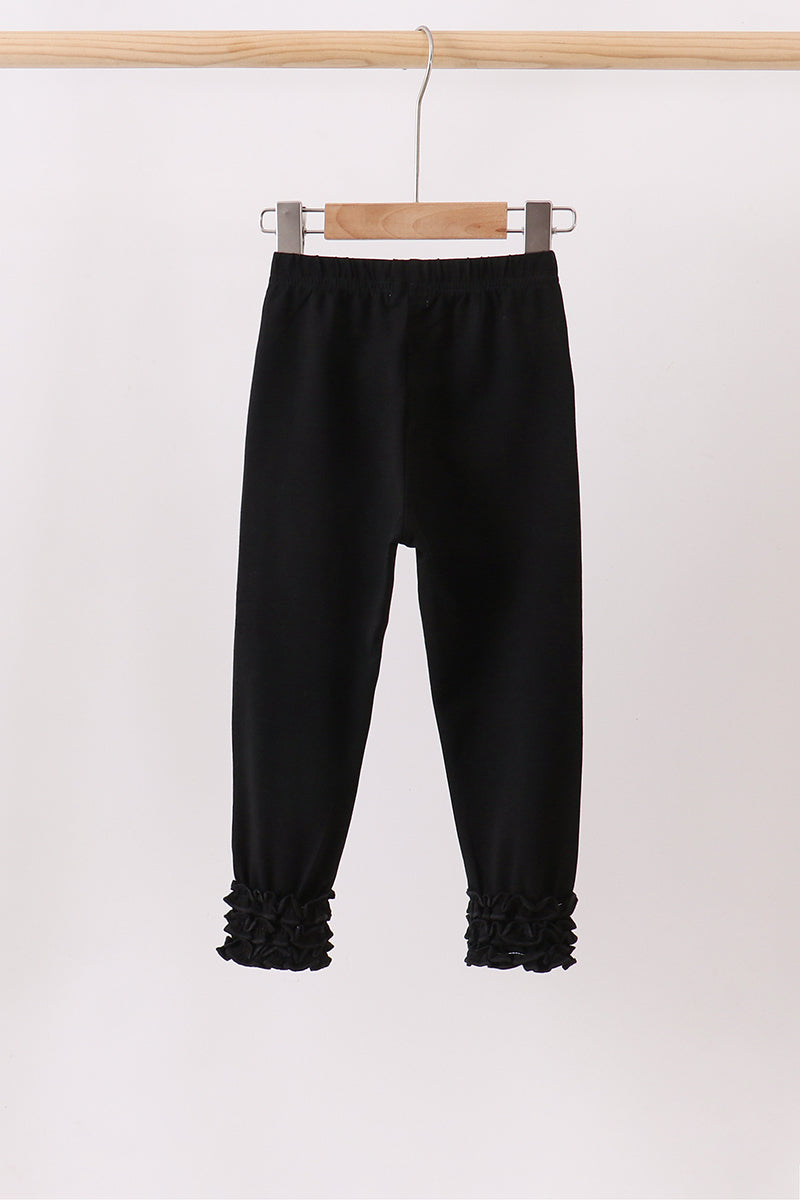 Black icing ruffle pants
