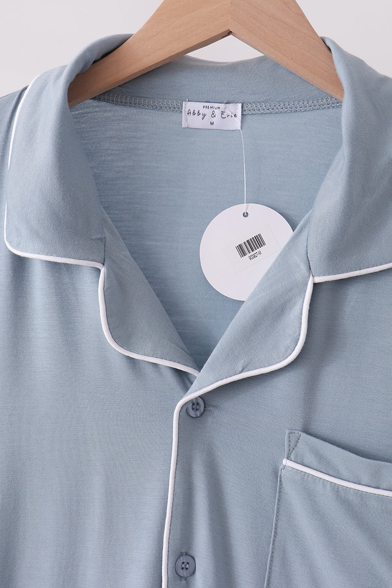 Blue bamboo mom pajama set – view 2