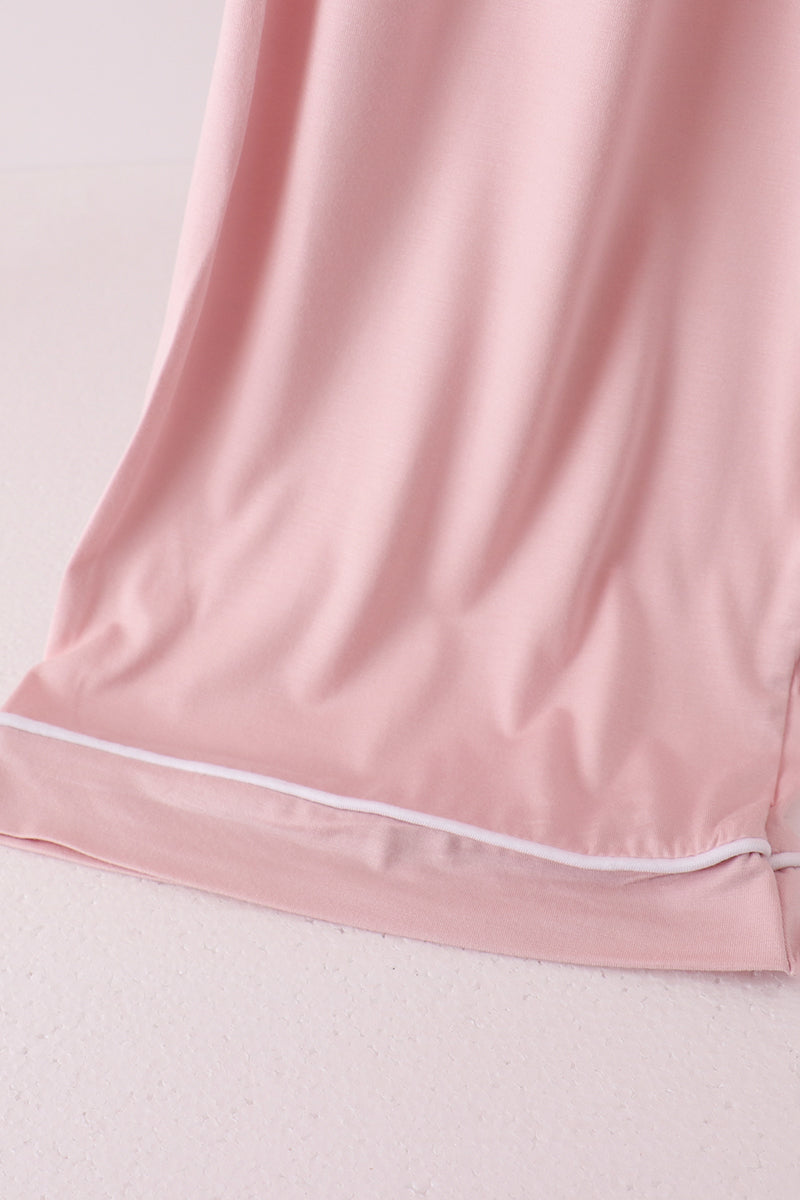 Pink bamboo mom pajama set – view 5