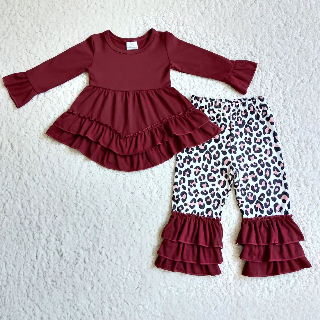 Maroon Top and Leopard Pants